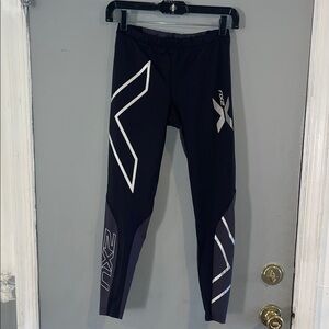 2XU Womens Elite Wind Defence Compression 7/8 Tights Black Reflective Medium